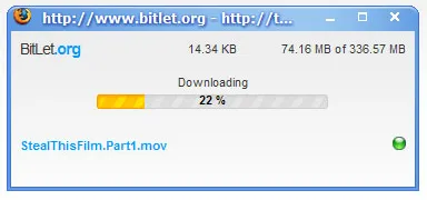 BitLet's download popup