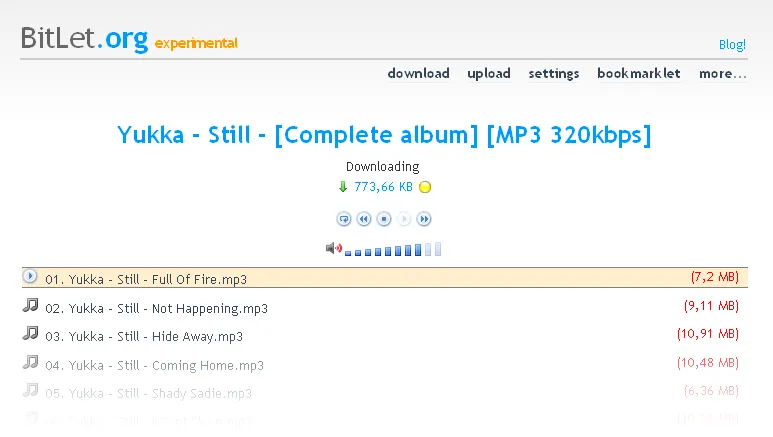 BitLet's music streaming