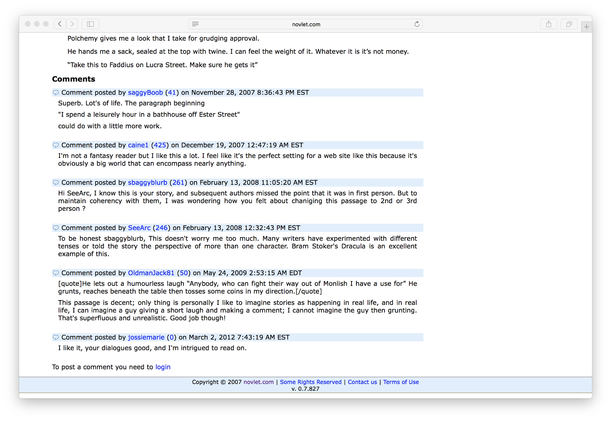 …and encouraging each others through comments