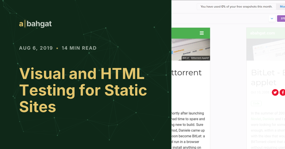 Visual and HTML Testing for Static Sites | Alessandro Bahgat