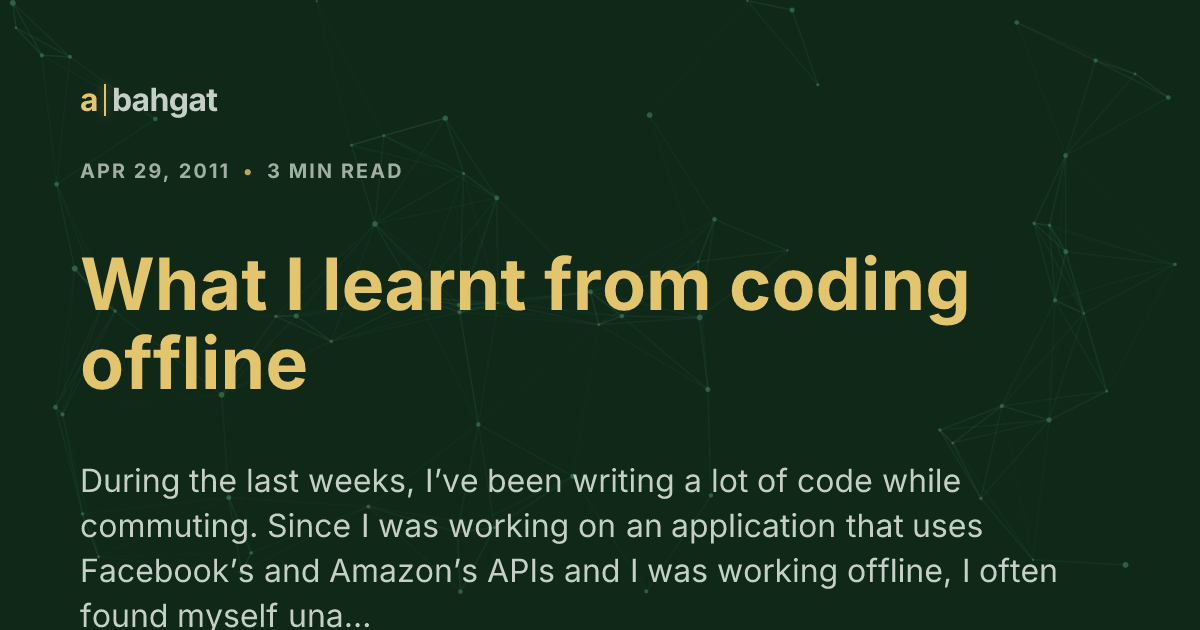 Coding Course Offline Review What I learnt from coding offline | Alessandro Bahgat